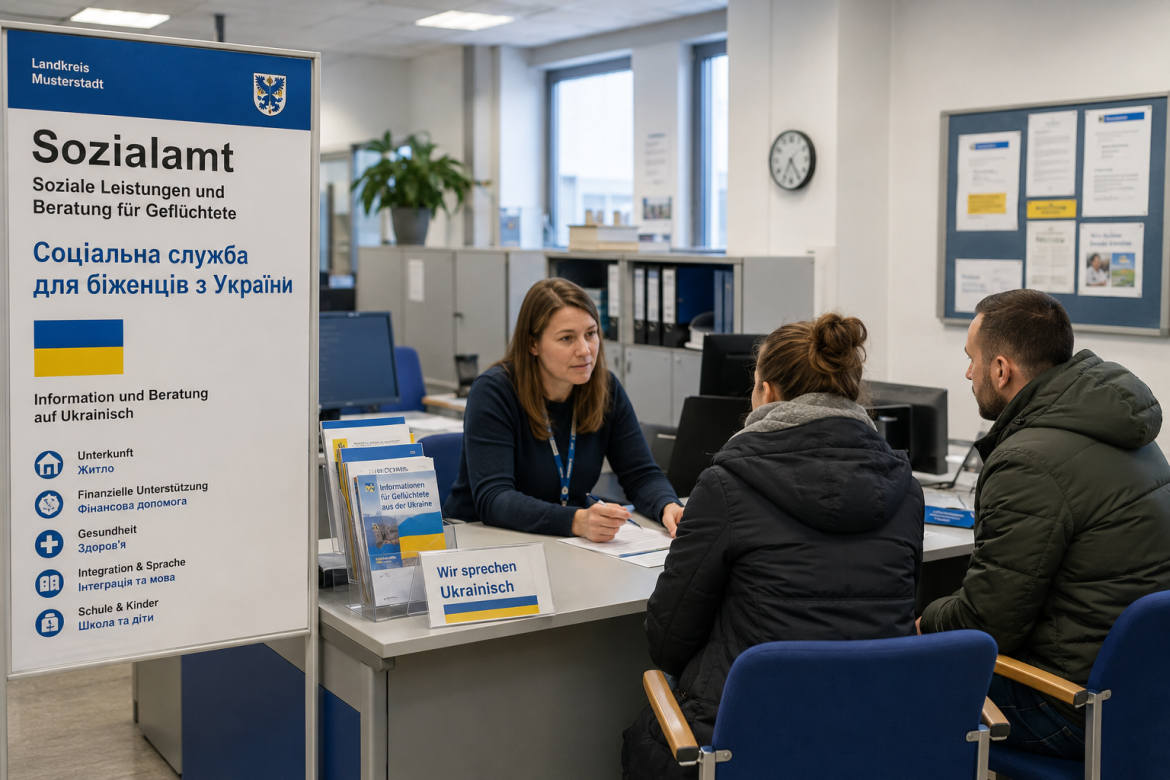 Консультація українських біженців у соціальній службі Німеччини з перекладом на українську мову
